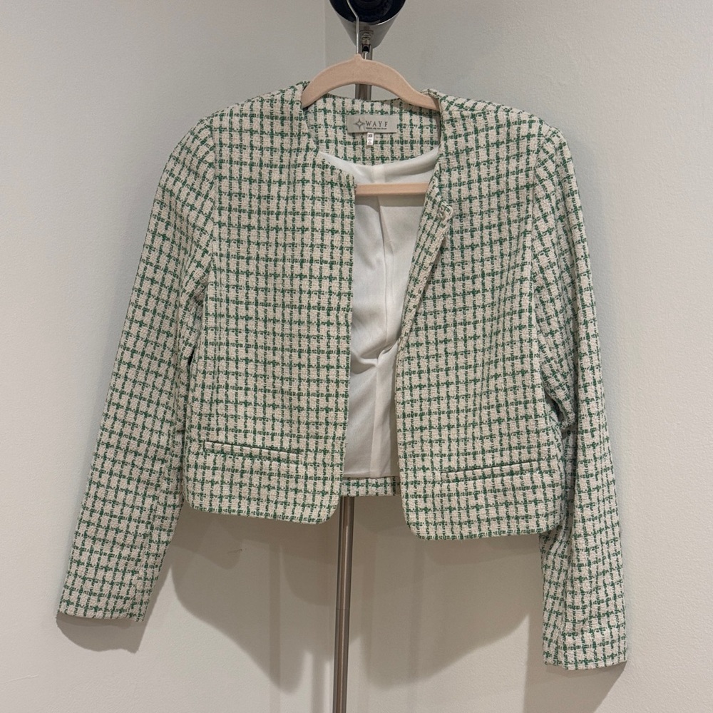 Wayf Women's Green Tweed Jacket